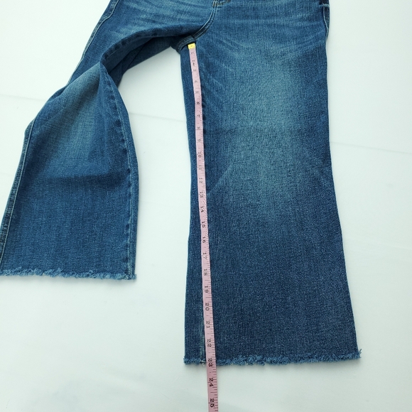 NWOT Judy Blue Womens Wide Leg Crop Stretchy Blue Jeans Raw Hem Size 9/29 - Picture 12 of 13